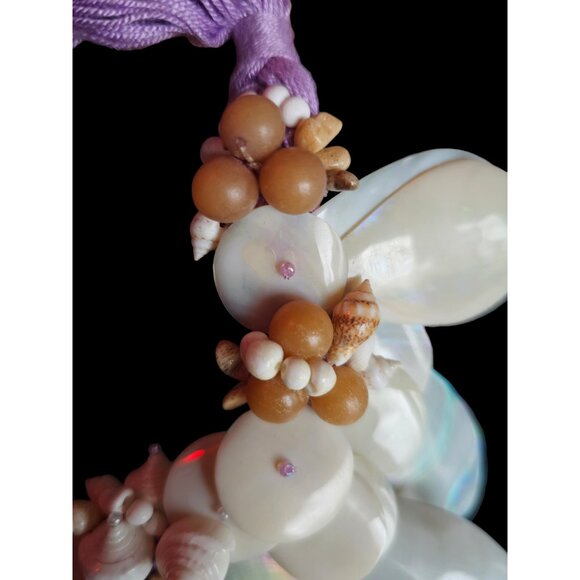 Shell/Lavender Collar Necklace/Earring Set - Picture 11 of 16